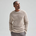 Men's Oversized Cashmere Blend Crew Neck Jumper Elegant Design with Logo Button Decoration Soft Touch for Business Casual Attire