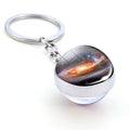 Universe Key Chains Galaxy Outer Space Double Side Glass Ball Keychain Astronomy Pendant Keyring
