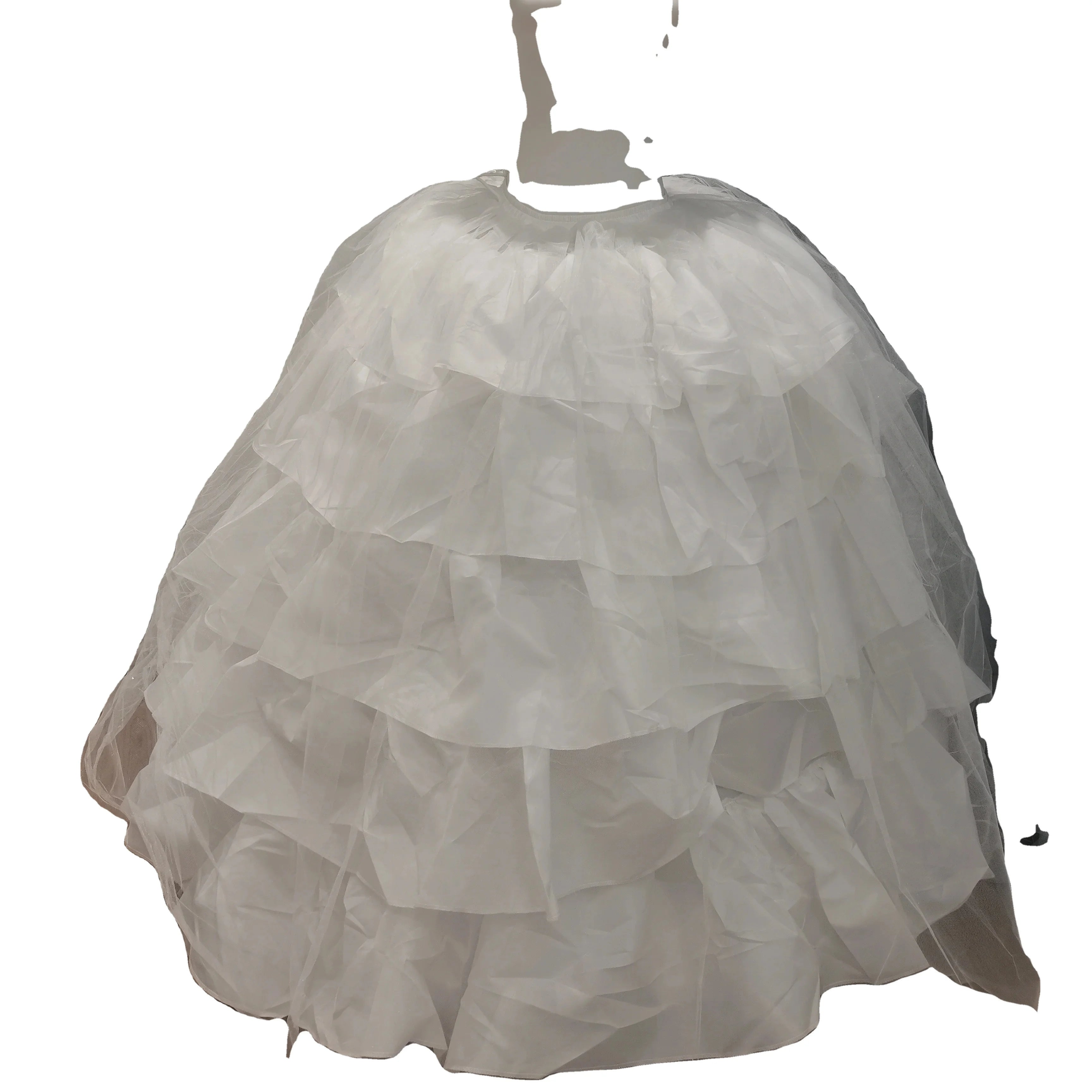 AL1640 Custom Womens Cancan Fluffy Wedding Dress Crinolina Petticoat Underskirt 1cm Steel Ring 6 Hoop 1 Layer Tulle Big Ruffle