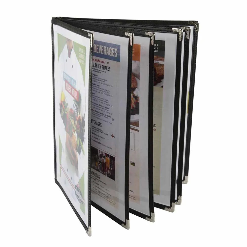 Factory Direct Selling A4 Menu Folder Cover clear 6 Page 12 Views for Restaurant