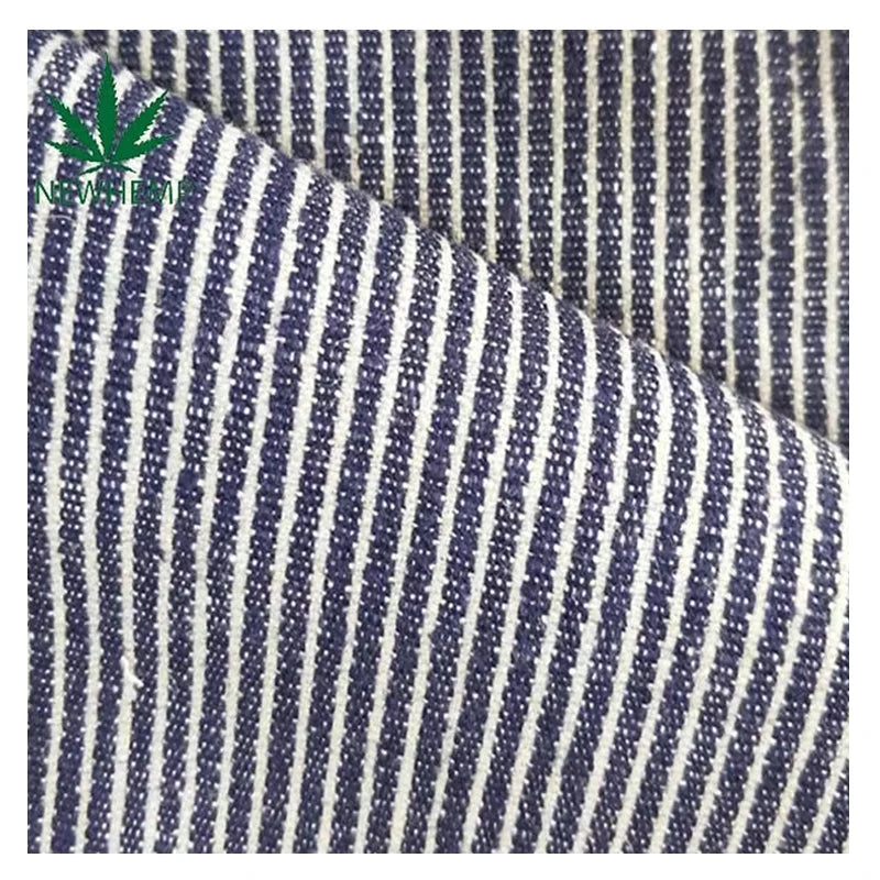 51030 65% Hemp 35% Organic Cotton Lightweight Woven OEKO-TEX Certified Eco-Friendly Yarn Dyed Stripe Fabric for Boys Girls Dress