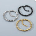 Stainless Steel Personalized Luck Bracelet Hip-hop Style Vacuum Plating High-grade Double Gear Splicing Mens Bracelet Jewelry