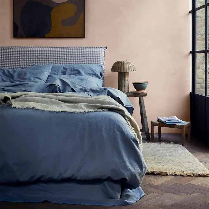 Hot Sale Stone Washed 100% Natural Pure Linen Flax Fiber Duvet Cover Set Linen Bedding Set Manufacturers in China