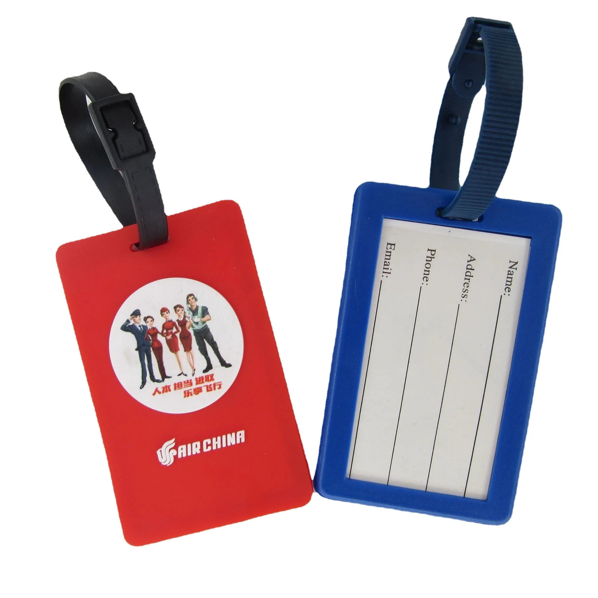 Custom Logo Sublimation Silicone Travel Luggage Tag Soft PVC Designer Budget-Friendly Promotional Business Gift