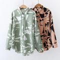 RNSHANGER Fashion Casual Summer Shirts Streetwear Print Spring Shirts for Women Clothes Vintage Y2K Loose Ladies Beach Shirt