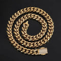 Wholesale Hip Hop Zircon 12mm Gold Plated Stainless Steel Necklace for Men Fashion Fine Jewelry Cuban Chain Necklaces for Men