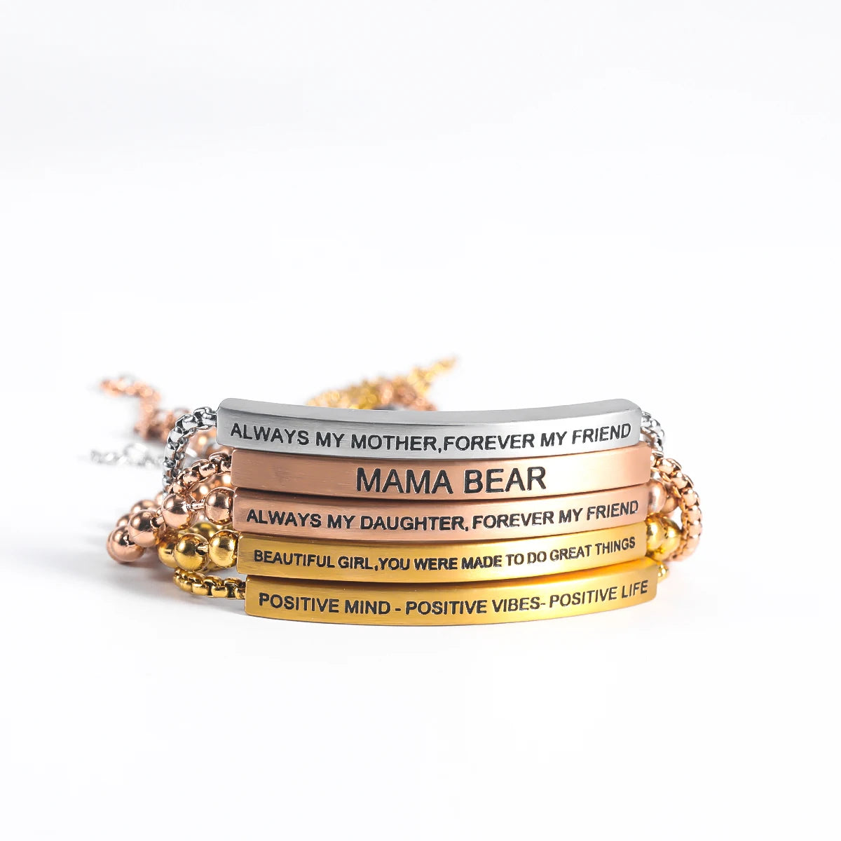 Engravable Stainless Steel Jewelry Inspiration Bar Bracelet Gold Personalized Name Logo Men Women ID Adjustable Bracelet