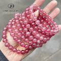 JD GEMS Wholesale Luxury Natural Gemstone Bracelet 8mm 3A Natural Brazil Strawberry Quartz Bracelet for Men Women Bracelet