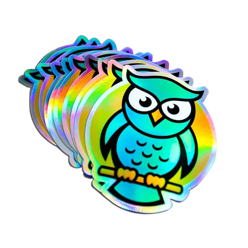 Waterproof Holographic Sticker Label Self Adhesive Custom Printing Logo Vinyl Die Cut Stickers