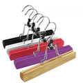 Wholesale Hair Hanger Double-Sided Wooden Hanger With Swivel Hook Non-Slip Clamp Hangers for Pants Skirts Trousers and Wigs