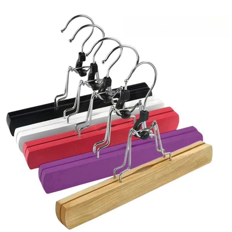 Wholesale Hair Hanger Double-Sided Wooden Hanger With Swivel Hook Non-Slip Clamp Hangers for Pants Skirts Trousers and Wigs