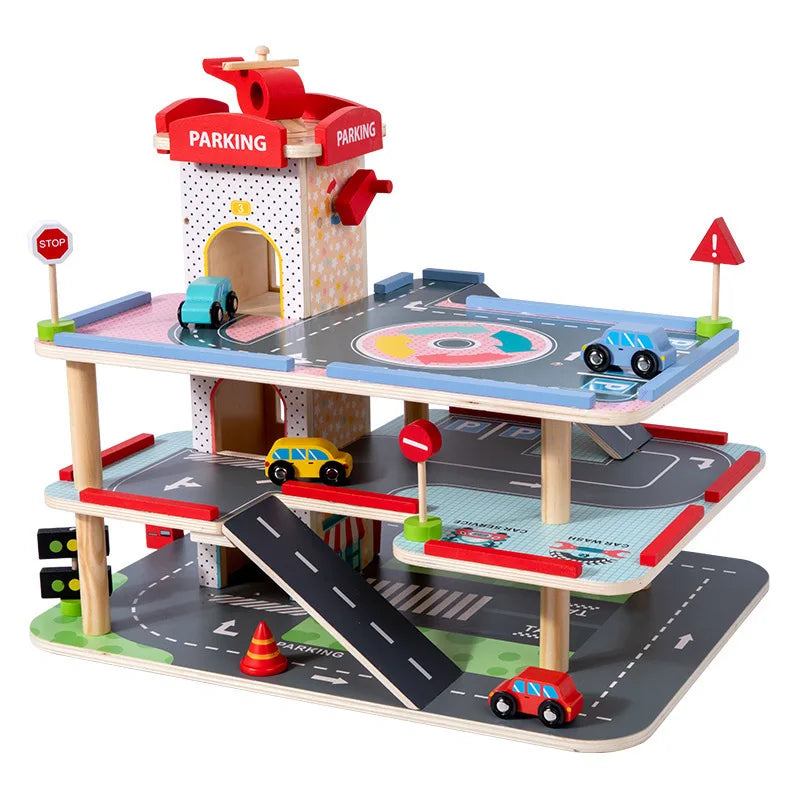 2026 New Arrival Multilayer Diy Assembly Elevator Car Parking Lot Traffic Signal Game Educational Learning Toys for Boys Girls