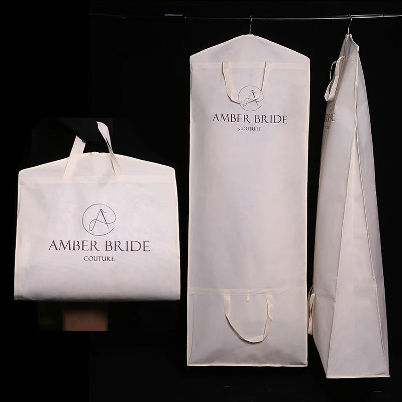 Garment Dress Bag for Wedding Garment Bag Dustproof Cover Storage Clothes Cover Bag NO-WOVEN Customized Logo