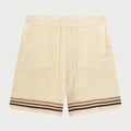 Custom Design logo Plus Size Casual Sports Cotton Hollow Out  Mesh Men Summer Beach  Stripe Crochet Knit Shorts