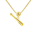 Customized Gold Plated 3 Colors Baseball Pendant Stainless Steel Gym Necklace Men Women