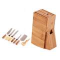 7 Slots Eco-Friendly Bamboo Wood Universal Knife Block Storage Holder with Roll Bag for Home Kitchen