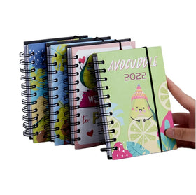 2025 Wholesale A6 Cartoon Spiral Binding Custom Cute Notebook Hardcover Bible Journal Kids Daily Weekly Agenda Spanish Planner