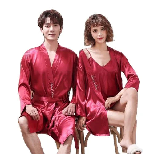 Popular Style 100% Silk Robe with Strap 100% Silk Robe for New Couples