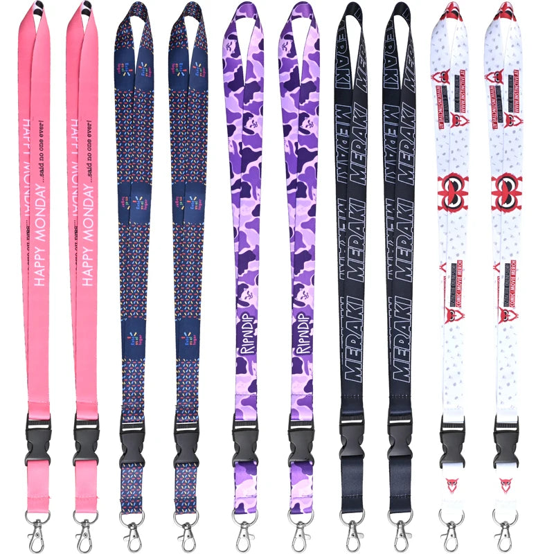 Personal Customized Polyester Lanyard Full-color Heat Transfer Printing Lanyard ID Card Phone Neck Strap Lanyard