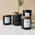 7oz 10oz Empty Glossy Black White Amber Candle Container  Luxury Glass Lanterns Candle Holders and Candle Jars With Metal Lid
