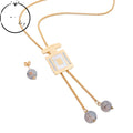Rhinestone Jade Stainless Steel Gold Plated Designers Set Women Girl Gift Women Costume Jewelry Sets