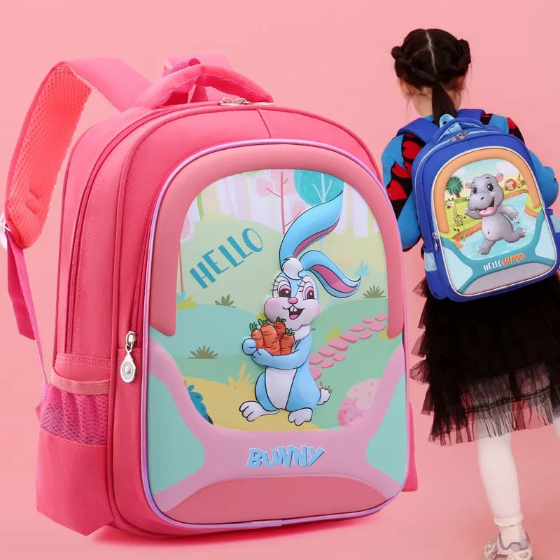 More Rabbit Design Lightweight Kids School Children Book Bag Backpack With EVA Backrest