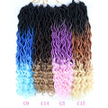 Crochet Braid Hair 20 Inch Gypsy Locs Wavy Synthetic Braiding Ombre Color Faux Locs Hair Extensions