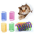 Colorful Plastic Spring Cat Toys Bouncing Jumping Balls for Indoor Cats Interactive Kitten Plaything Pet Supplies
