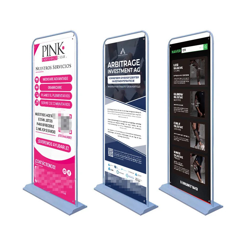 Display Rack Vertical Aluminum Alloy Double-Sided Poster Rack Door Type Floor-Standing 80x180kt Board Billboard