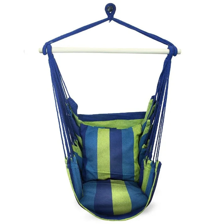 Woqi Custom Outdoor Heavy Duty Foldable Cotton & Nylon Hanging Swing Hammock Chair for Garden Park Dining Gym & Warehouse
