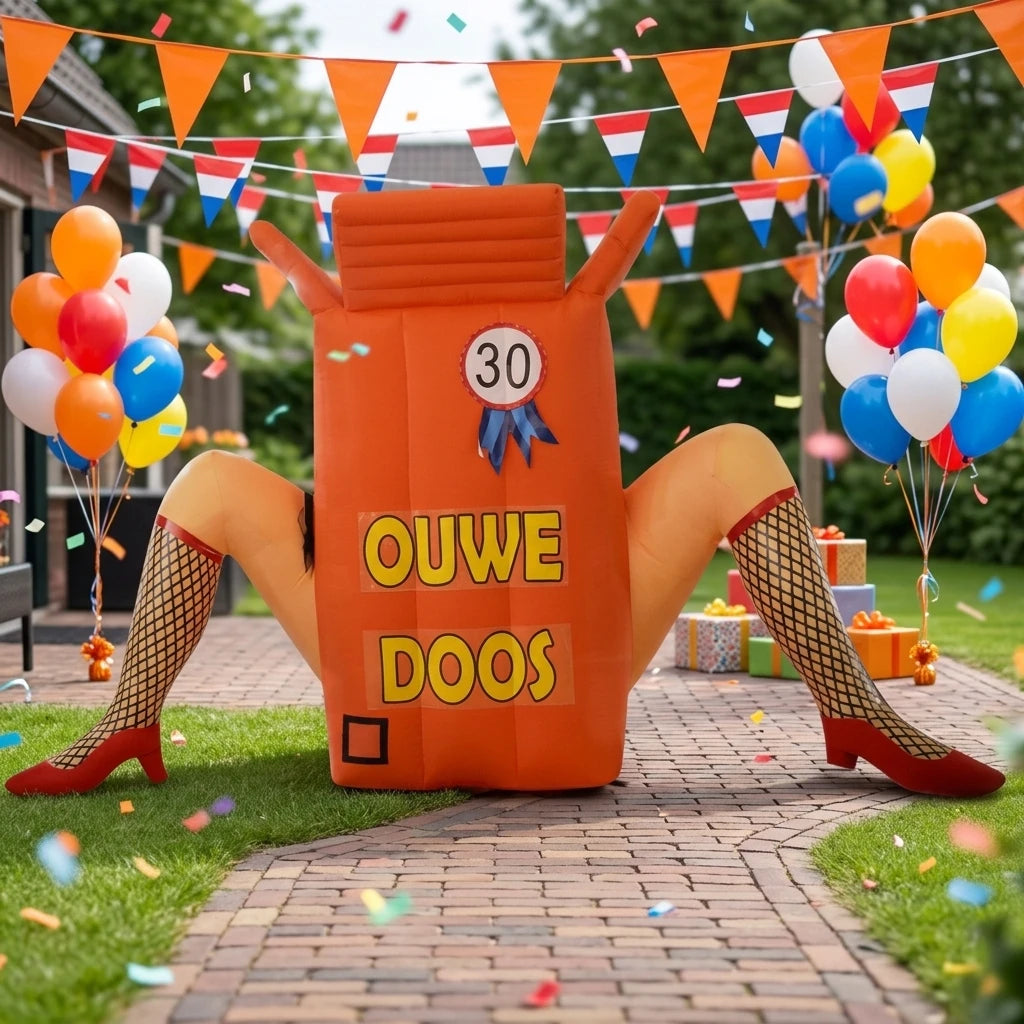 Airfun High Quality Promotion Cartoon Holland Puppet Stockings LEGS INFLATABLE OUWE Doos BOX Balloon