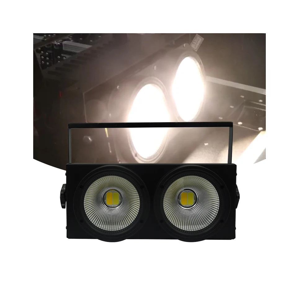 White Led Cob Audience Stage Lighting 2 Eyes Connect DMX512 200W COB Blinder Light