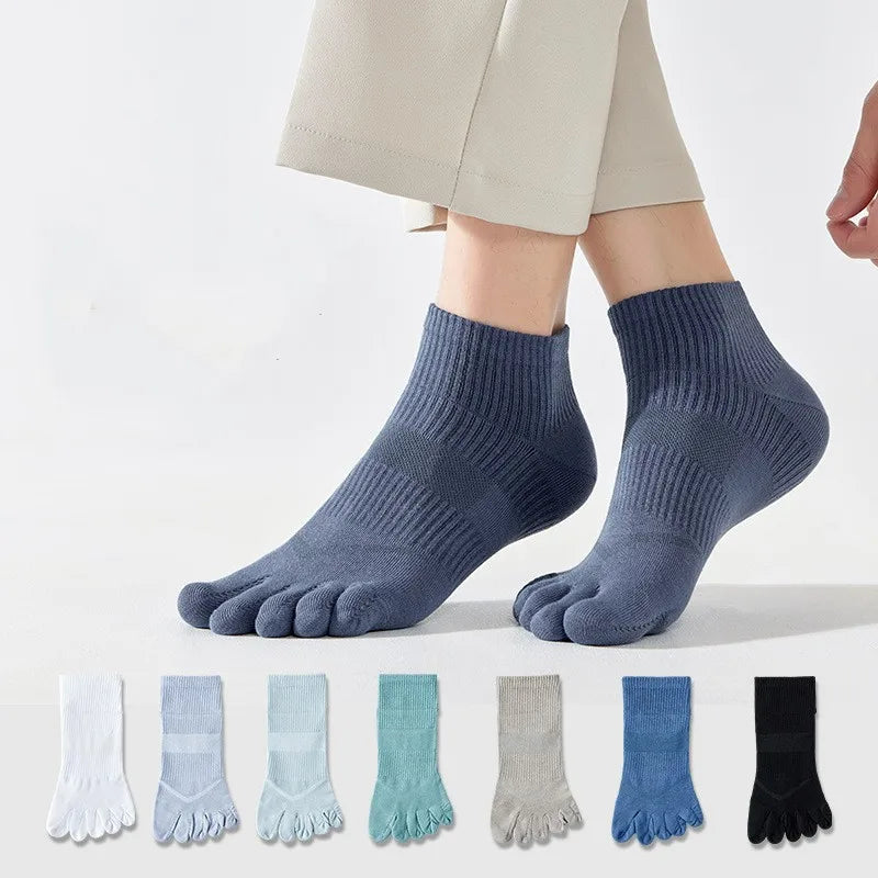Xianghui Running Sports Breathable Solid Color High Quality Unisex Athletic Custom Men's Five Toe Socks