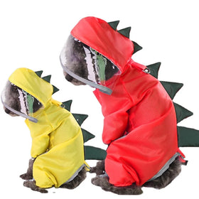 Wholesale Stocked Fashion Dinosaur Pet Dog Raincoat