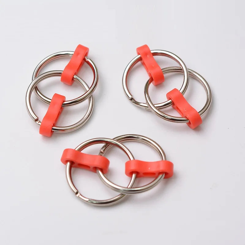 Flippy Roller Bike Chain Toys for Stress Relief Wholesale 30Mm Colorful Metal Hand Spinner Fidget Key Ring Promotional Toys