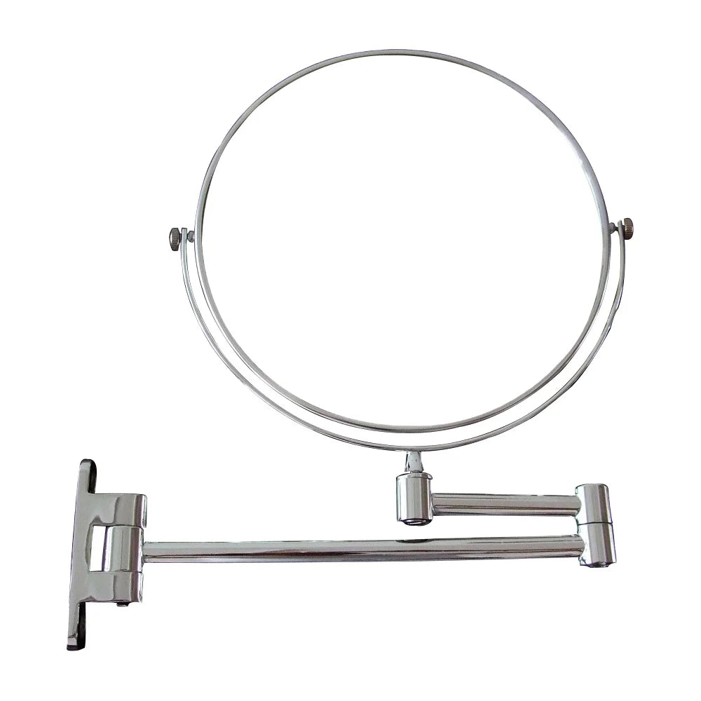 Beelee Round 1X/3X Magnifying Movable Makeup Mirror Wall Mounted Extendable 360 Swivel Shaving Mirror