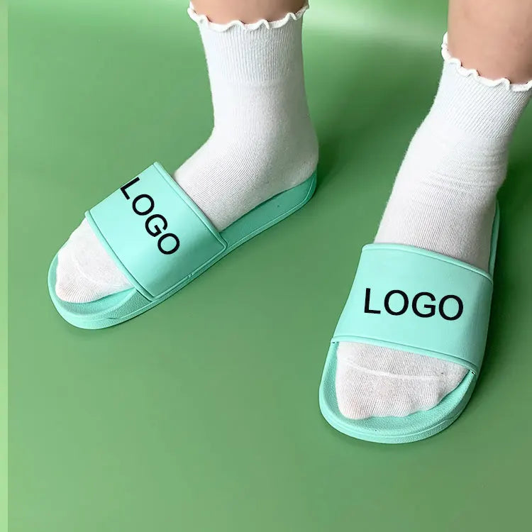 2025 UK Hot Sale Fashion PVC Female Sandals Flat Summer Custom Slides slippers for Women and Ladies Beach Sliders Flip Flop
