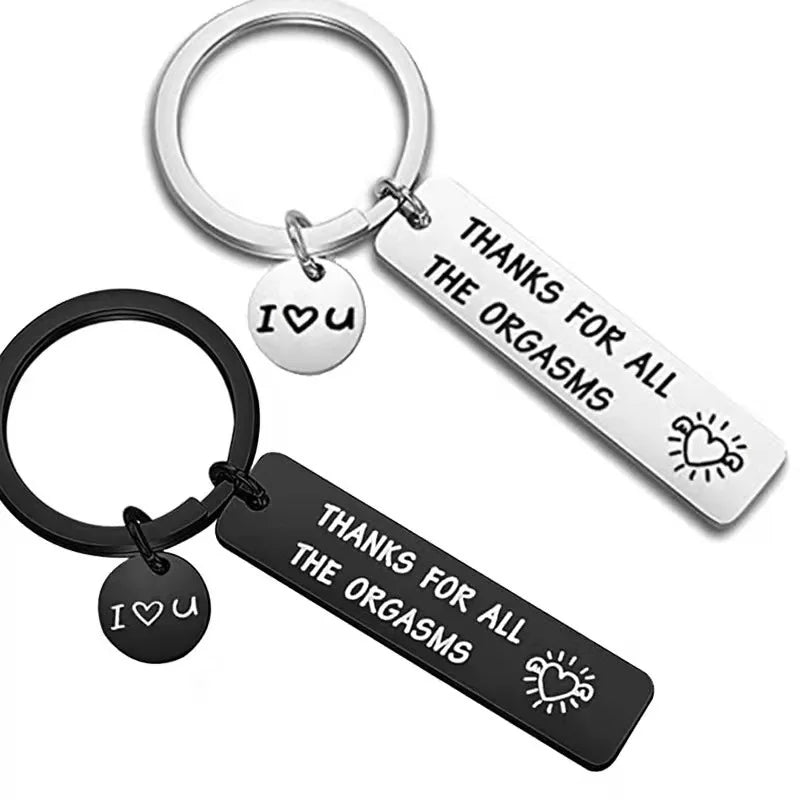 Customized Thanks for All the Orgasms Stainless Steel Keychain Men's Women's Lovers Valentine's Day Gifts Trinket Car Jewelry