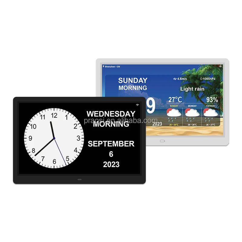 Pros Wifi Dementia Clock Smart Senior Elderly Digital Calendar Day Time Clock Voice Alarms Medication Reminders Weather Forecast