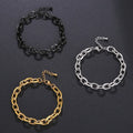 Beimai OEM Armband Metal Clavicle Cuban Chain 18k Gold Silver Black Stainless Steel Bracelet