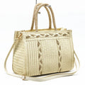New Design Ladies Fashion Summer Beach Straw Tote Bag Women's Woven Shoulder Handbag with Two Handles and Letter Decoration