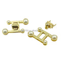 Factory Supply Bag Accessories 34 X 61 mm Pearl Decorative Shiny Gold Twist Bag Locks