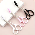 New 2 in 1 Replaceable Stainless Steel Safety Eyebrow Scissors With Comb for Brows Pink White Black