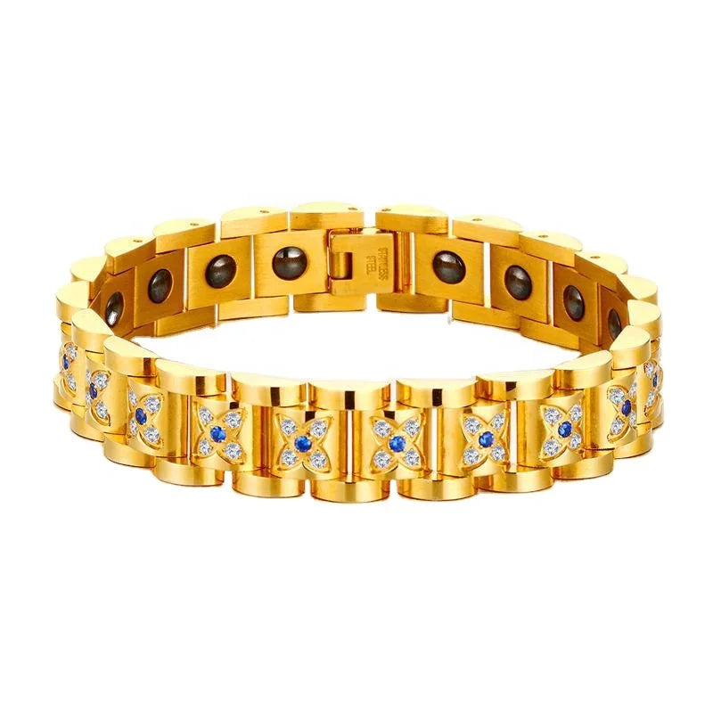 New Titanium Steel Couple Jewelry Stainless Steel Magnet Magnetic Men's and Women's Bracelet