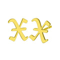 EDE266 Personalized Letter Hebrew Alphabet Wholesale Handmade Stainless Steel Stud Initial Alphabet X Earrings