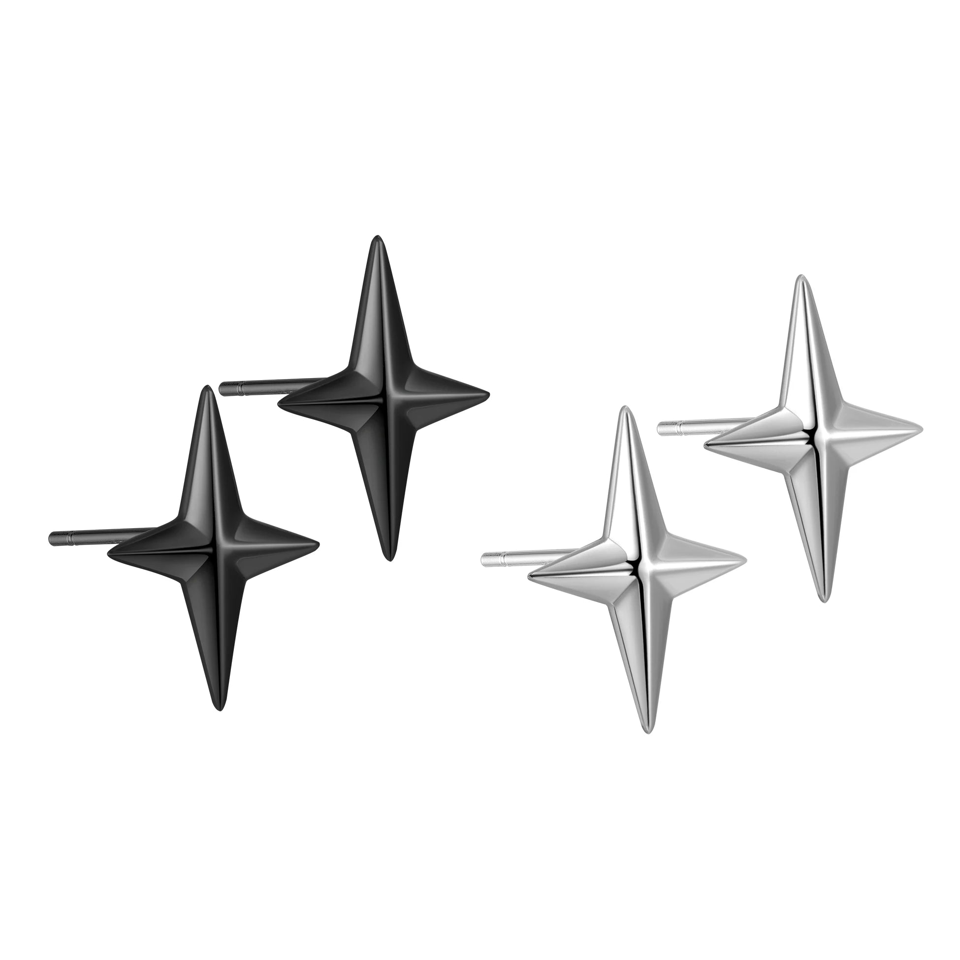 Wholesale Black Star 925 Sterling Silver Fashion Delicate Minimalist Stud Earring Jewelry for Women Girl and Men