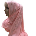 New Design Jersey Hijab Diamond for Muslim Women Scarf Jersey Fabric Stretchy Turban Instant Hijab