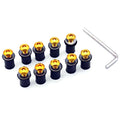 10pcs/Set Kit Motorcycle M5 15mm Metric Rubber Well Nuts Windscreen Fairing Cowl Anodized Aluminum Motor Screws Bolts