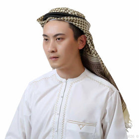 Factory Direct New Design Latest Fashion Arabic Robe Thobe with Turban Headband for Muslim Worship Service Ethnic Bandana