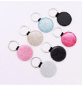 Promotional Gift PU Keychains Sublimation Leather Key Ring Single Side Sublimation Blank Keychain Circle Shape